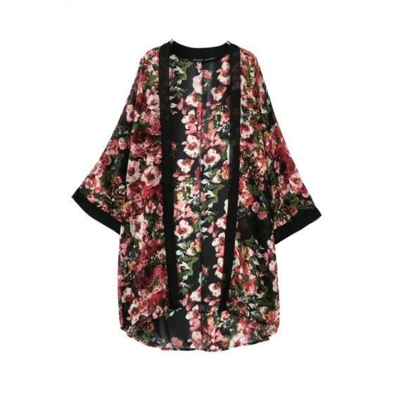 Roupão Floral Chiffon Roupão Floral Chiffon